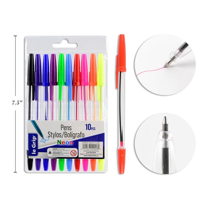 Stylo Le Grip couleur néon (paquet de 10)