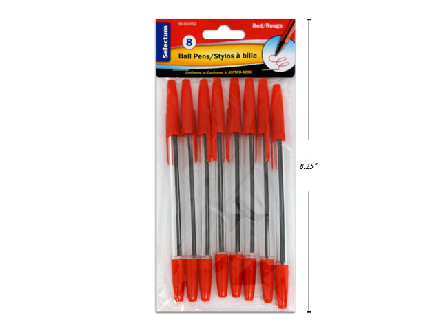 Stylo à bille Selectum rouge (paquet de 8)
