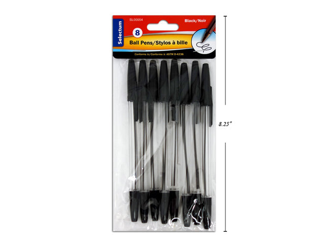 Stylo à bille Selectum noir (paquet de 8)