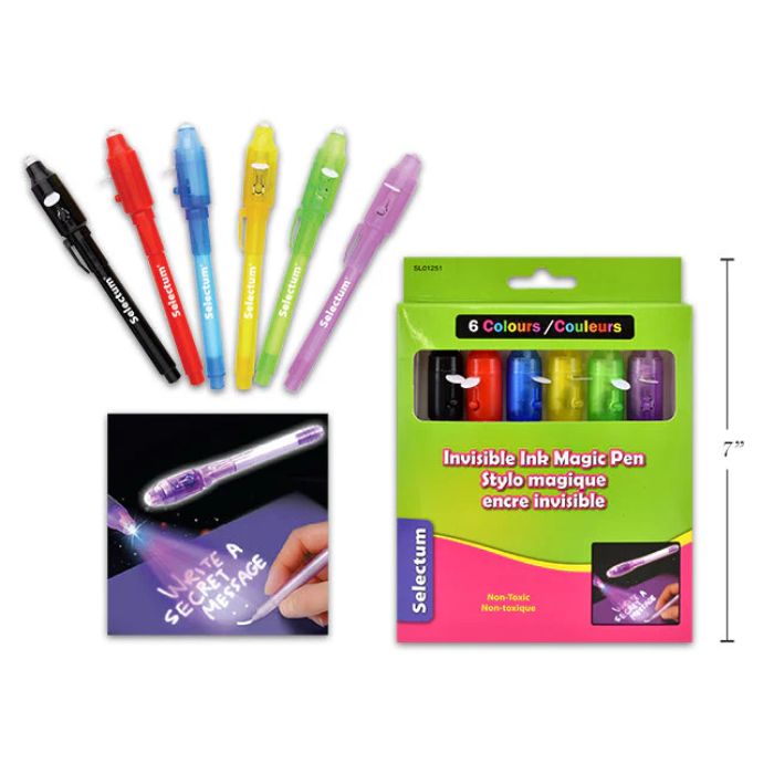 Stylo magique encre invisible (paquet de 6)