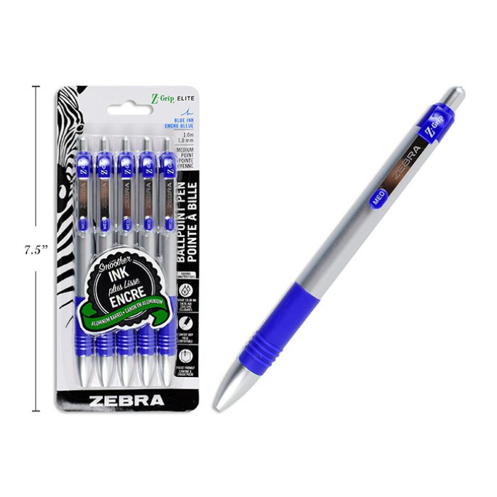 Stylo à bille Zebra bleu (paquet de 5)
