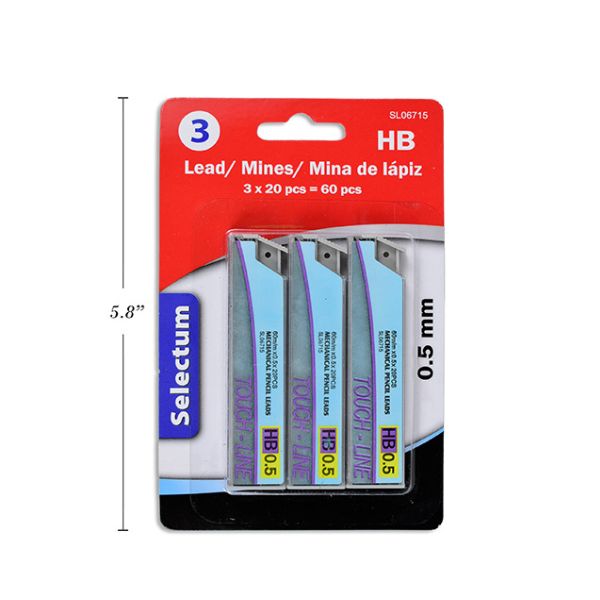 Mine 0,5 mm HB Selectum (3 boîtes de 20 mines)