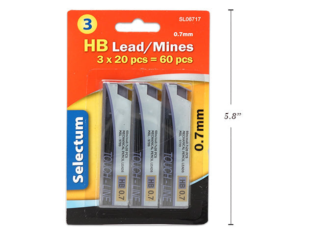 Mine 0,7 mm HB Selectum (3 boîtes de 20)