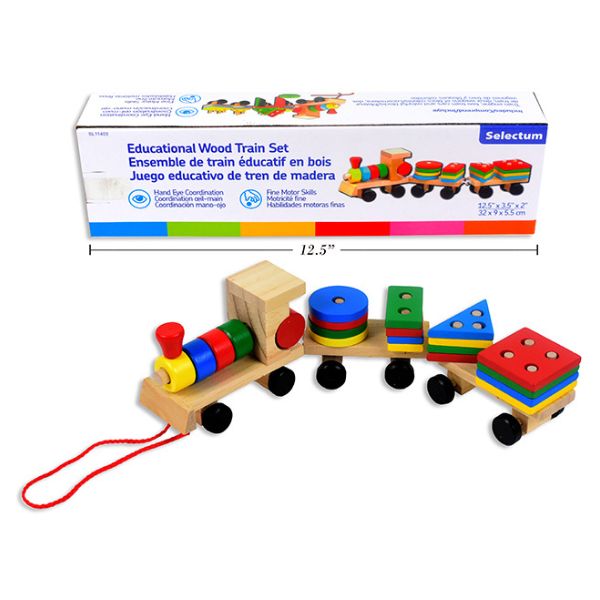 Jeu de bois train pour apprendre les formes et les couleurs