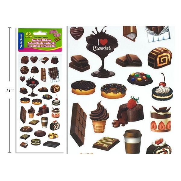 Autocollants parfumés chocolat (62 unités)