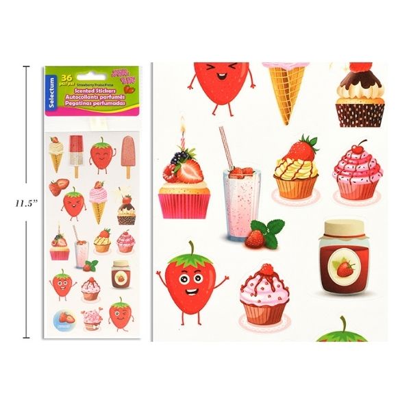 Autocollants parfumés fraises (36 unités)