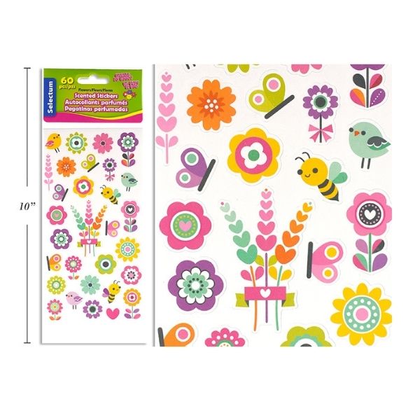 Autocollants parfumés fleurs (60 unités)