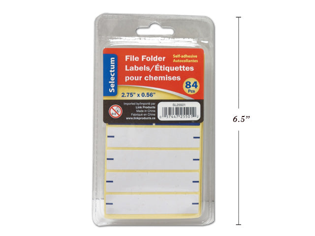 Étiquette autocollante blanche 2,75 po x 0,56 po Selectum (paquet de 84)