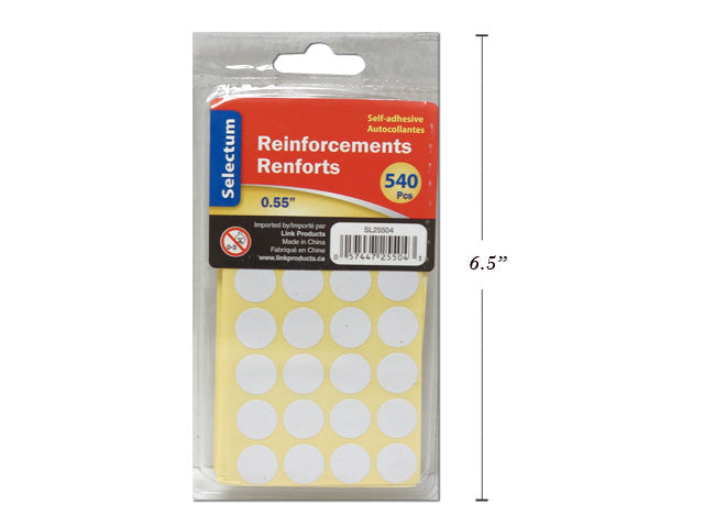 Anneau de renforcement autocollant 0,55 po (paquet de 540)
