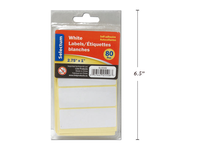 Étiquette autocollante blanche 2,75 po x 1 po Selectum (paquet de 80)