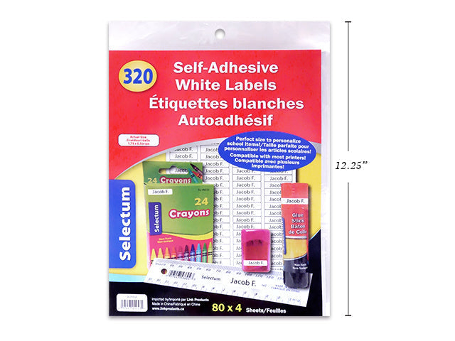 Étiquette autocollante blanche 1,75 po x 0,5 po Selectum (paquet de 320)