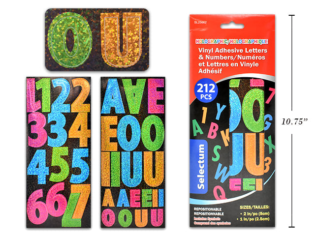 Autocollants lettres et chiffres en vinyle 1 - 2 po (paquet de 212)