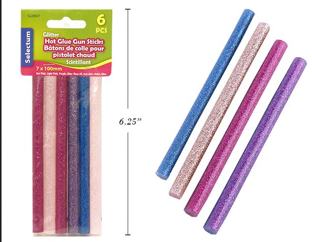 Bâton de colle chaude 7 mm x 100 mm scintillant (paquet de 4)