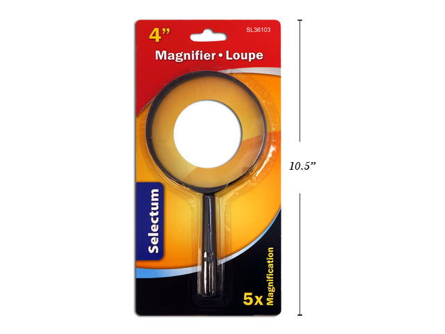 Loupe en verre 4 po (grossit 5X)