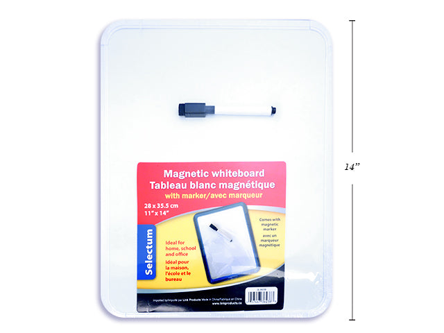 Tableau blanc magnétique 11 po x 14 po avec marqueur