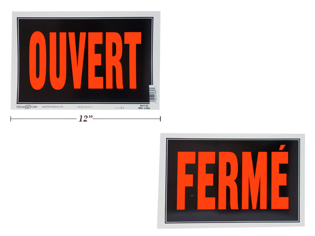 Affiche 8 po x 12 po ouvert/fermé
