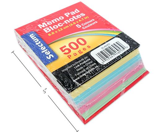 Bloc-note 3,5 po x 4,7 po 500 pages