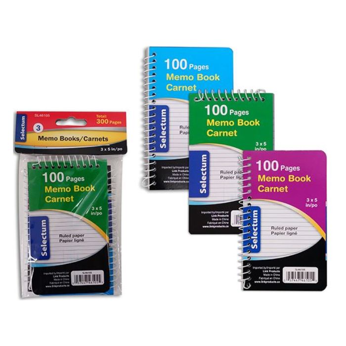 Calepin Selectum 3 po x 5 po (paquet de 3)