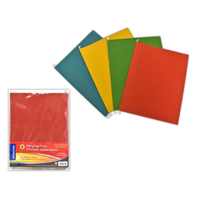 Chemise suspendue format lettre (paquet de 4)