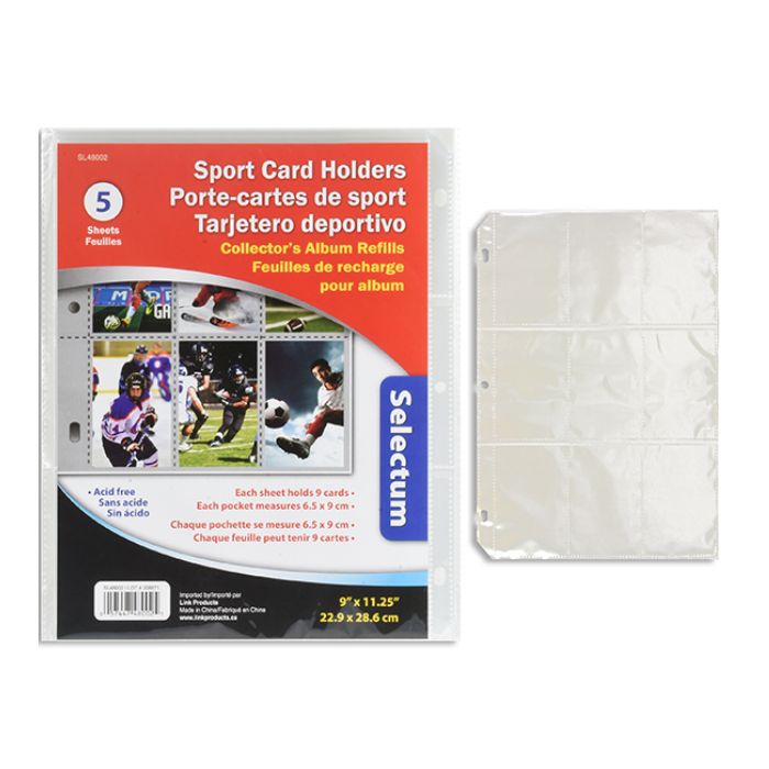 Pochette protectrice pour carte de sport 9 po x 11,25 po (paquet de 5)