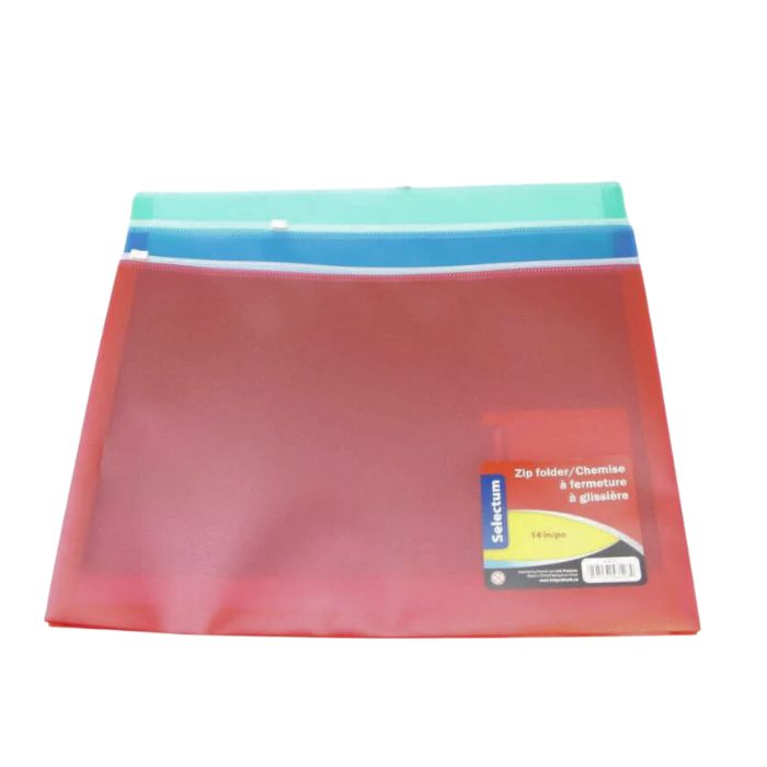 Pochette en plastique 9 po x 14 po avec glissière