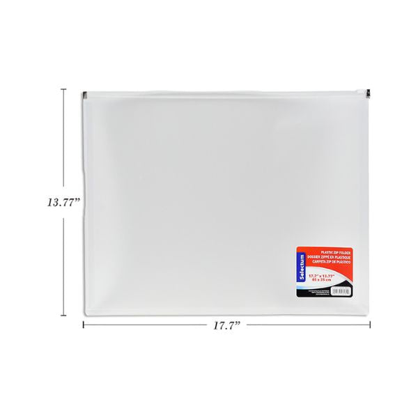 Pochette en plastique 14 po x 18 po avec fermeture éclair transparente