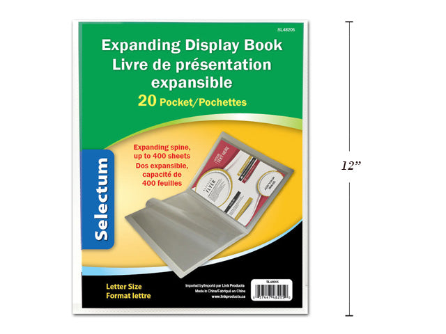 Livre de présentation expansible à 20 pochettes
