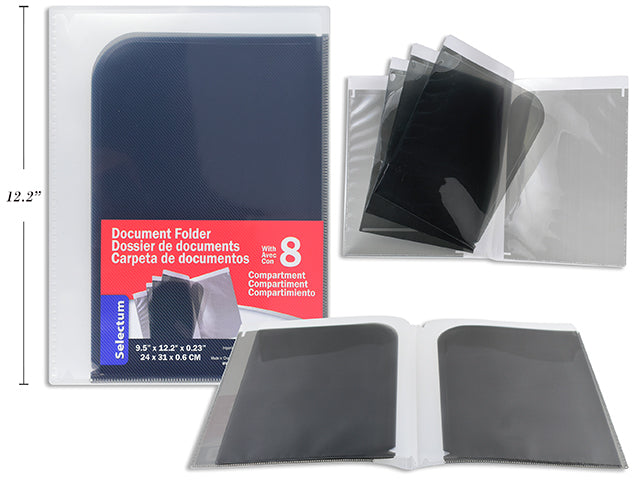 Porte-document à 8 pochettes 9,5 po x 12,2 po