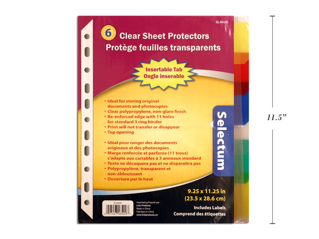 Pochette protectrice pour cartable avec onglet Selectum (paquet de 6)