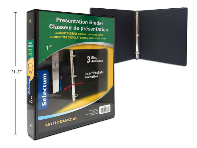 Cartable de présentation 1 po avec pochette noir