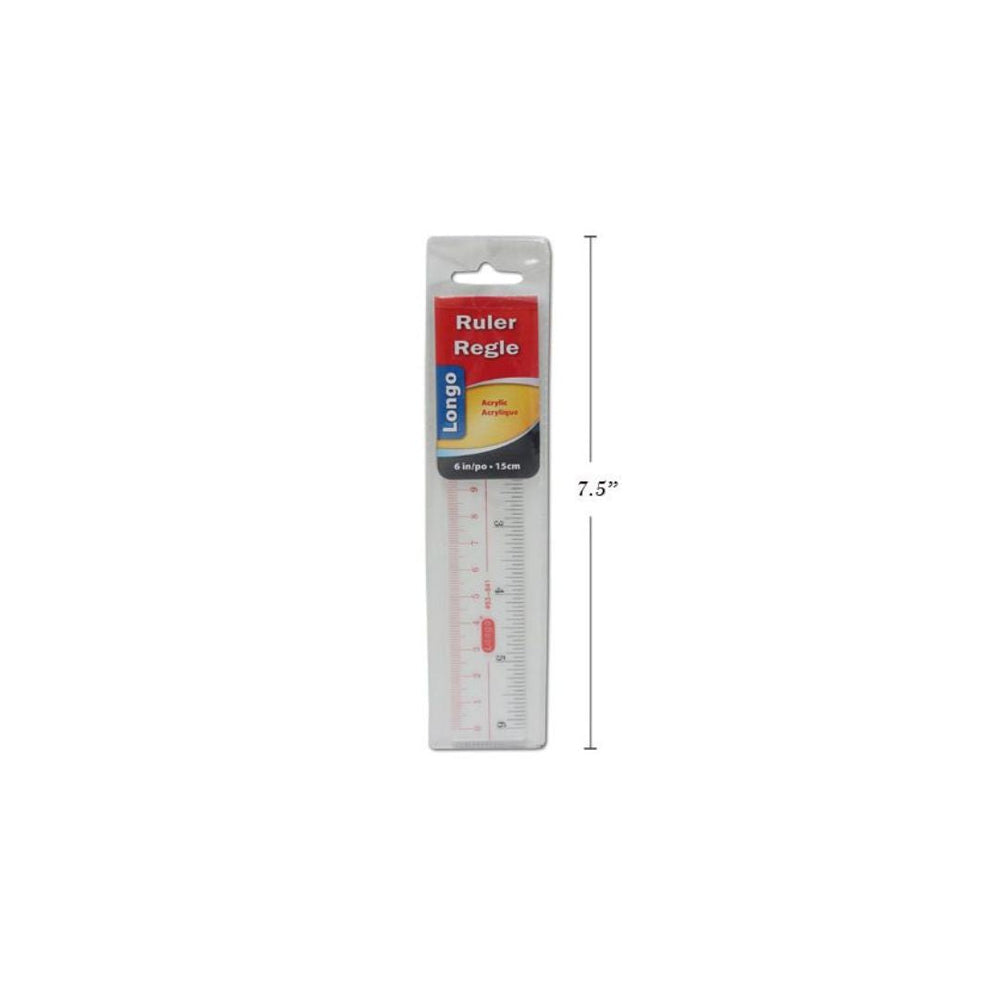 Règle 6 po (15 cm) en plastique clair rigide