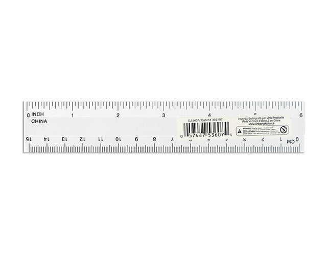 Règle 6 po (15 cm) en plastique clair flexible