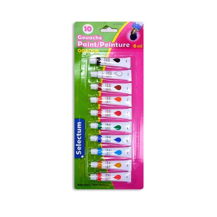 Gouache en tube 6 ml (paquet de 10)