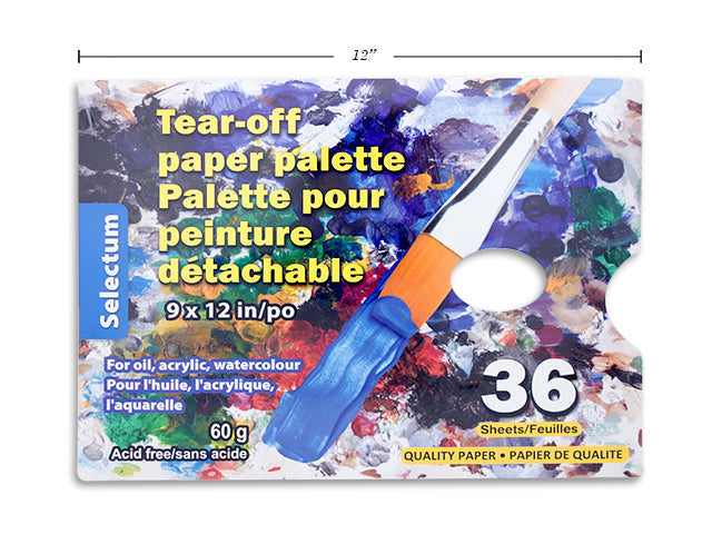 Papier pour palette d'artiste 9 po x 12 po (36 pages)