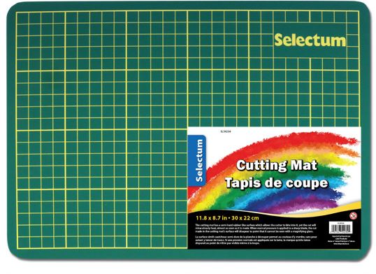 Tapis de coupe 9 po x 12 po quadrillé vert pour scrapbooking