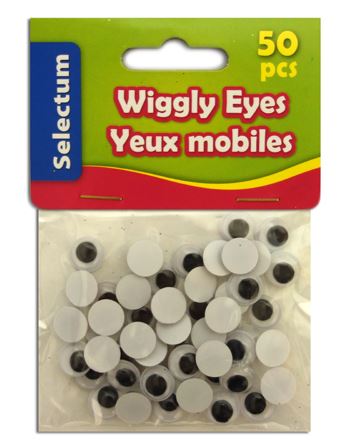 Yeux mobiles à coller 10 mm rond noir (paquet de 50)