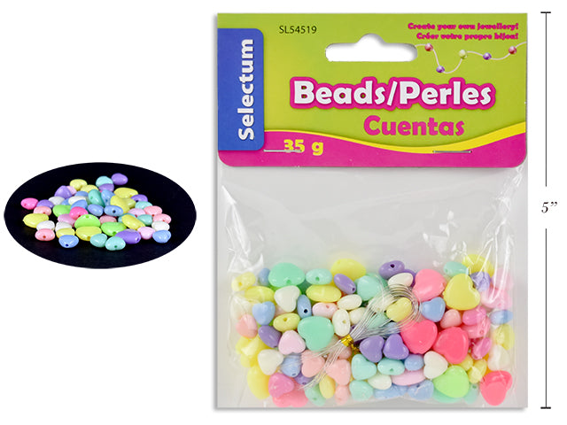 Perle en plastique 35 g cœur