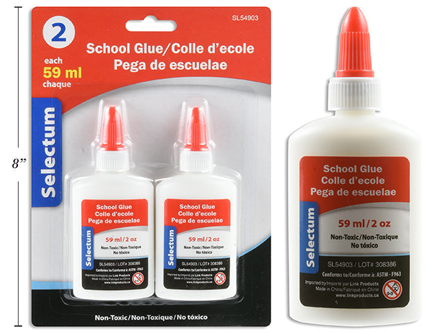 Colle d'école liquide 59 ml Selectum blanche (paquet de 2)