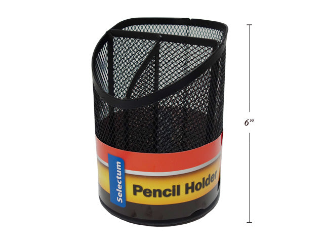 Porte-crayon rond en métal 4,5 po x 6 po noir