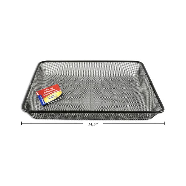 Plateau format lettre en treillis métallique noir