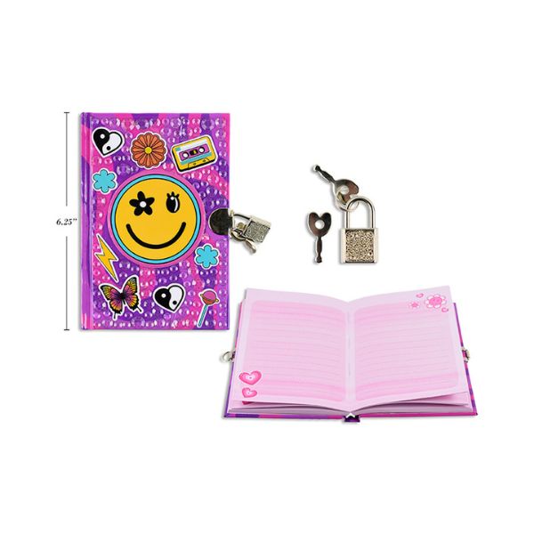 Journal rigide 11 cm x 16 cm 80 pages (40 feuilles) avec serrure et clé
