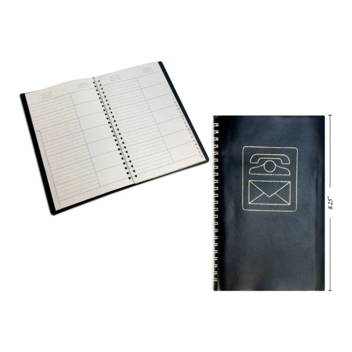 Carnet de téléphone 5,5 po x 8,5 po noir