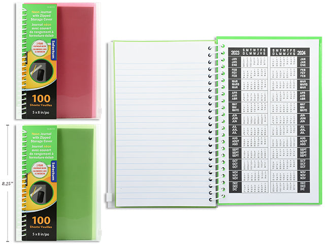 Cahier de notes 100 feuilles lignées de couleur néon