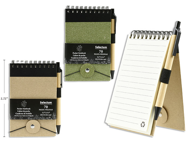 Cahier de notes 70 feuilles lignées avec stylo