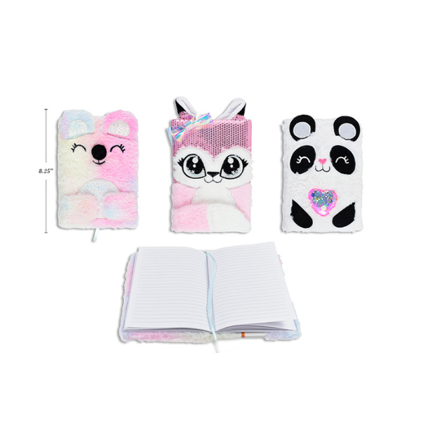 Cahier de notes spirale 6 po x 8 po 80 pages animal en fourrure