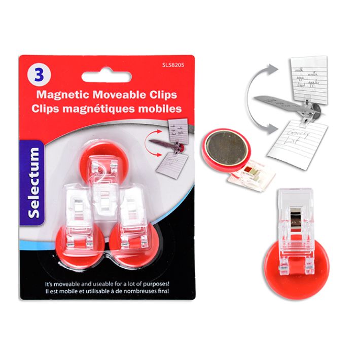 Clips magnétiques mobiles (paquet de 3)