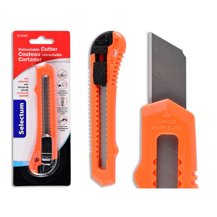 Couteau rétractable (exacto) gros orange Selectum
