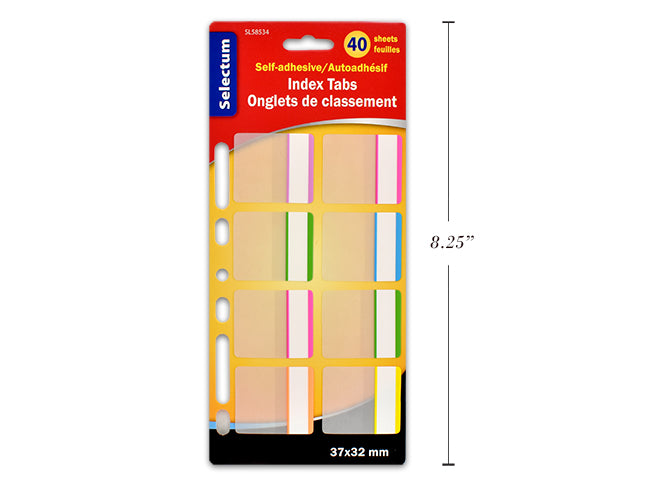 Onglet de classement 37 mm x 32 mm autoadhésif (paquet de 40)