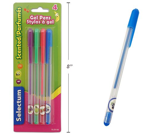 Stylo gel parfumé (paquet de 4)