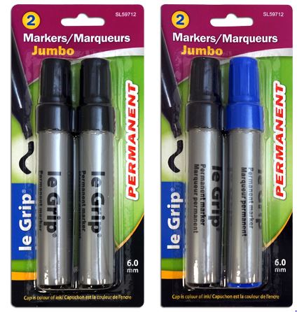 Marqueur permanent jumbo le Grip 6 mm (paquet de 2)
